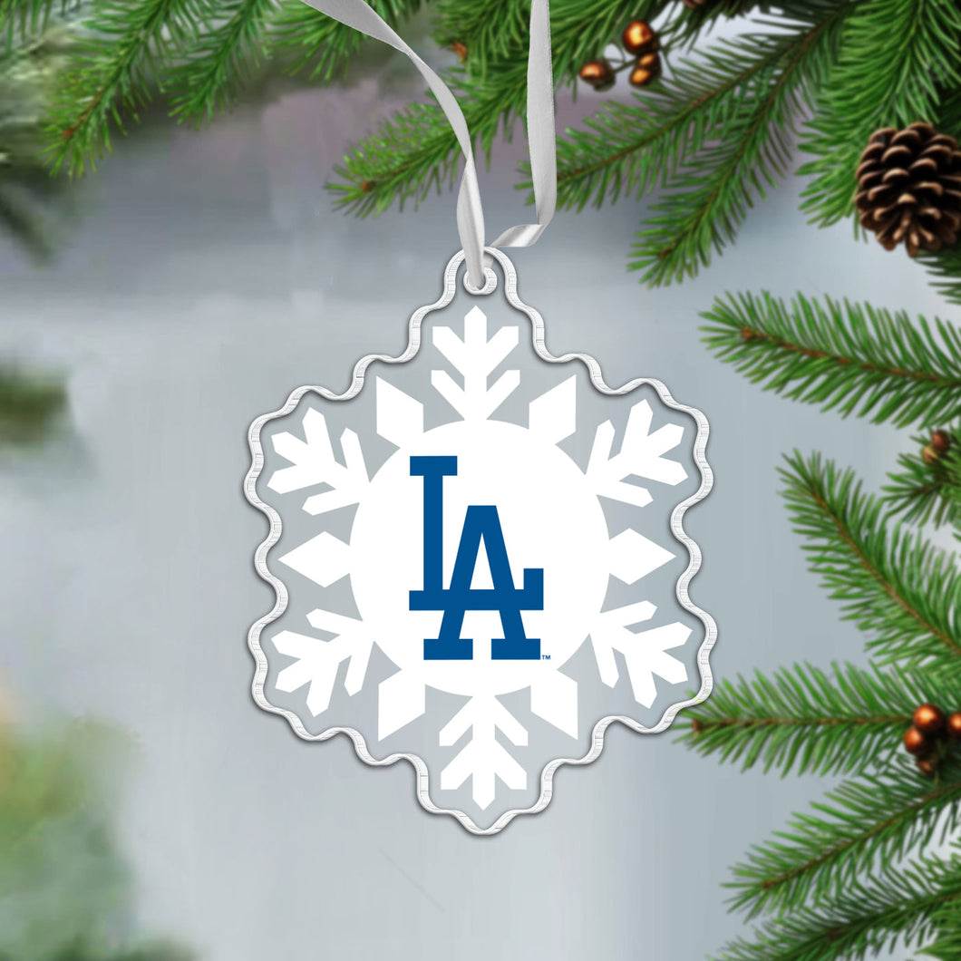 MLB Los Angeles Dodgers Acrylic Snowflake Ornament - MOQ 12