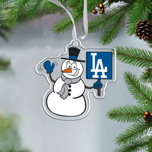 MLB Los Angeles Dodgers Acrylic Snowman Ornament - MOQ 12