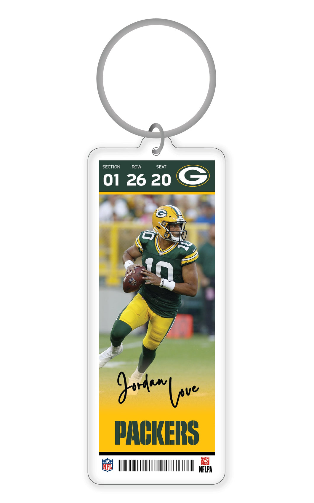 NFL Green Bay Packers Jordan Love Acrylic Player Keychain - MOQ 24