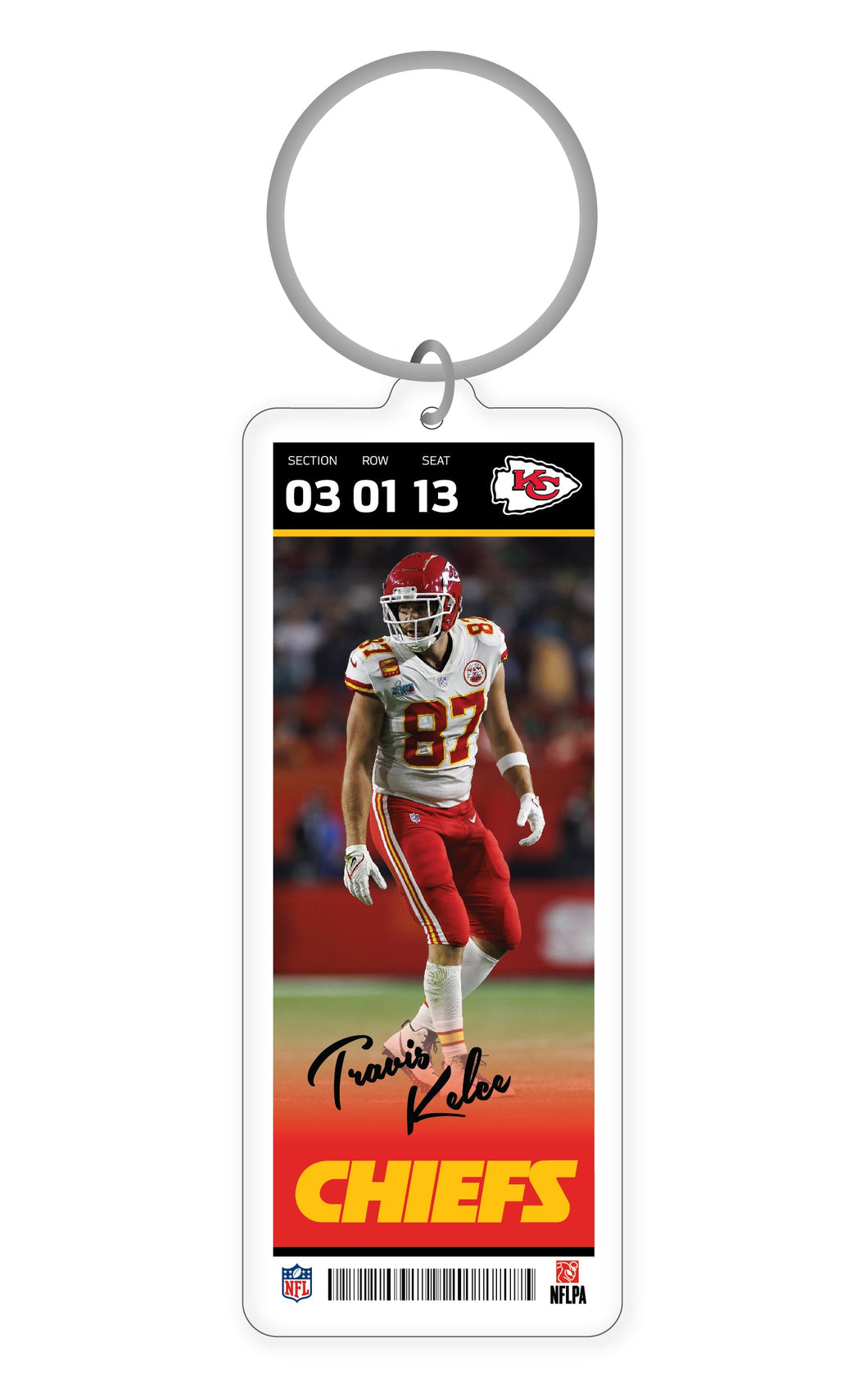 NFL Kansas City Chiefs Travis Kelce White Jersey Acrylic Player Keychain - MOQ 24