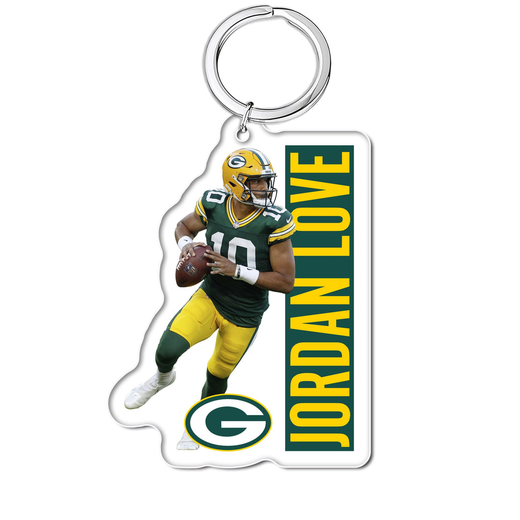 NFL Green Bay Packers Jordan Love Acrylic Figurine Player Keychain - MOQ 24