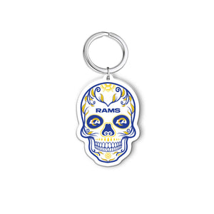 NFL Los Angeles Rams Acrylic Día De Los Muertos Skull Keychain - MOQ 24