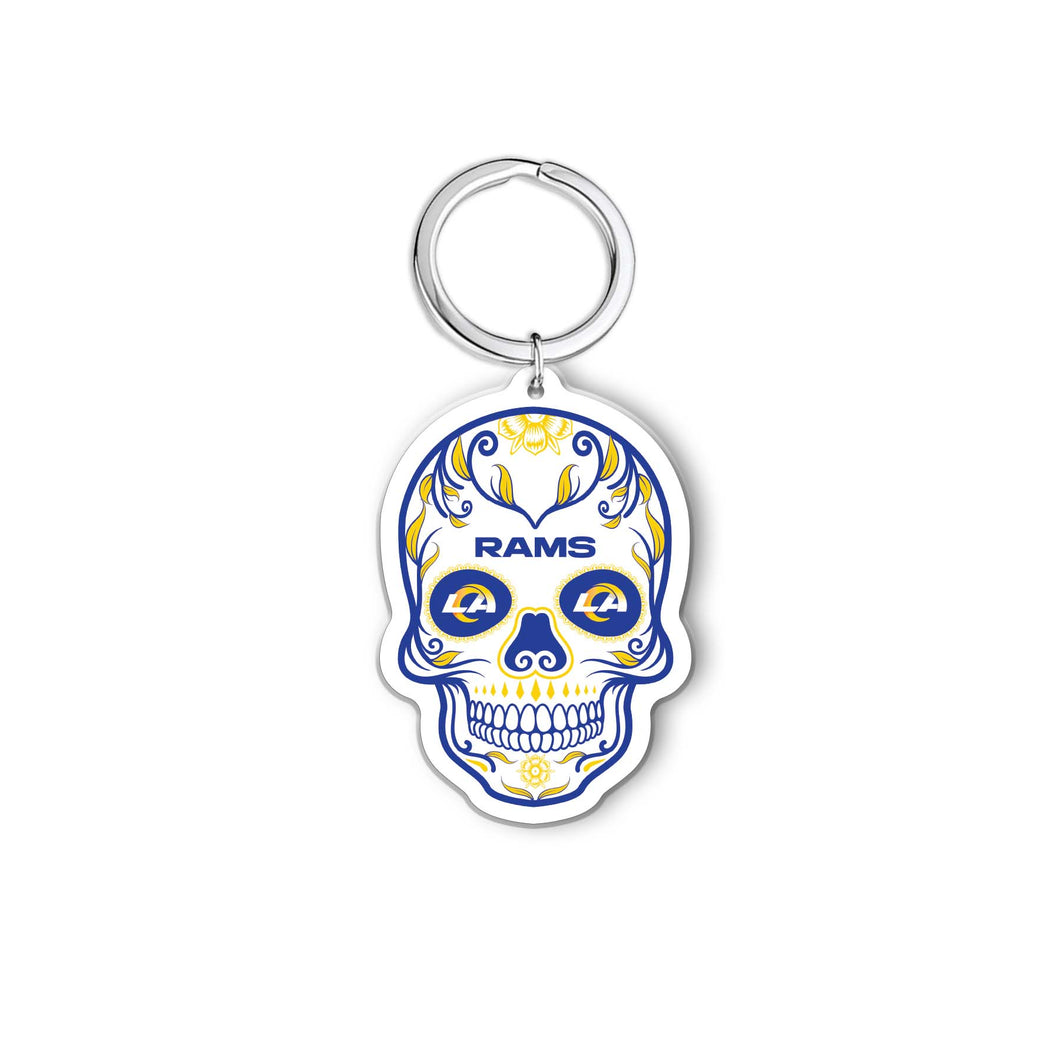 NFL Los Angeles Rams Acrylic Día De Los Muertos Skull Keychain - MOQ 24