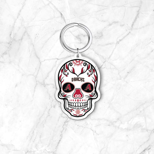 MLB Arizona Diamondbacks Acrylic Día De Los Muertos Skull Keychain - MOQ 24