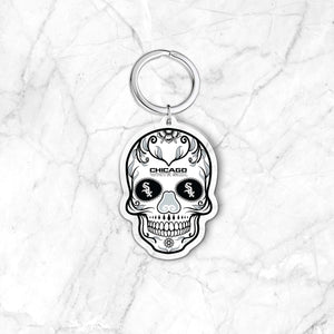 MLB Chicago White Sox Acrylic Día De Los Muertos Skull Keychain - MOQ 24