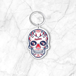 MLB Cleveland Guardians Acrylic Día De Los Muertos Skull Keychain - MOQ 24