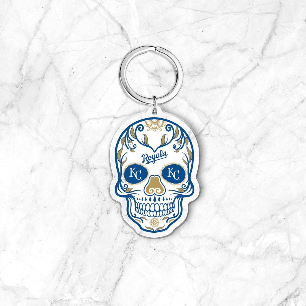 MLB Kansas City Royals Acrylic Día De Los Muertos Skull Keychain - MOQ 24