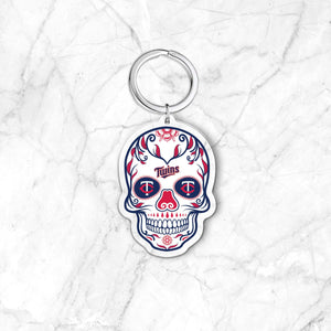 MLB Minnesota Twins Acrylic Día De Los Muertos Skull Keychain - MOQ 24