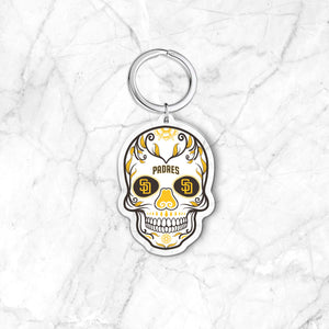 MLB San Diego Padres Acrylic Día De Los Muertos Skull Keychain - MOQ 24