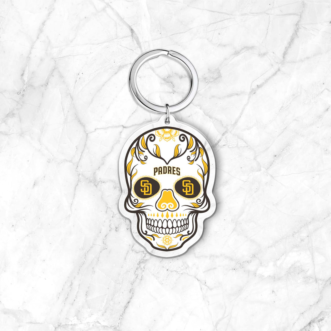 MLB San Diego Padres Acrylic Día De Los Muertos Skull Keychain - MOQ 24