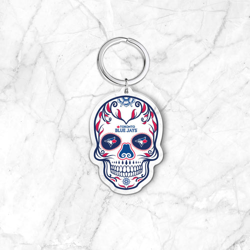MLB Toronto Blue Jays Acrylic Día De Los Muertos Skull Keychain - MOQ 24