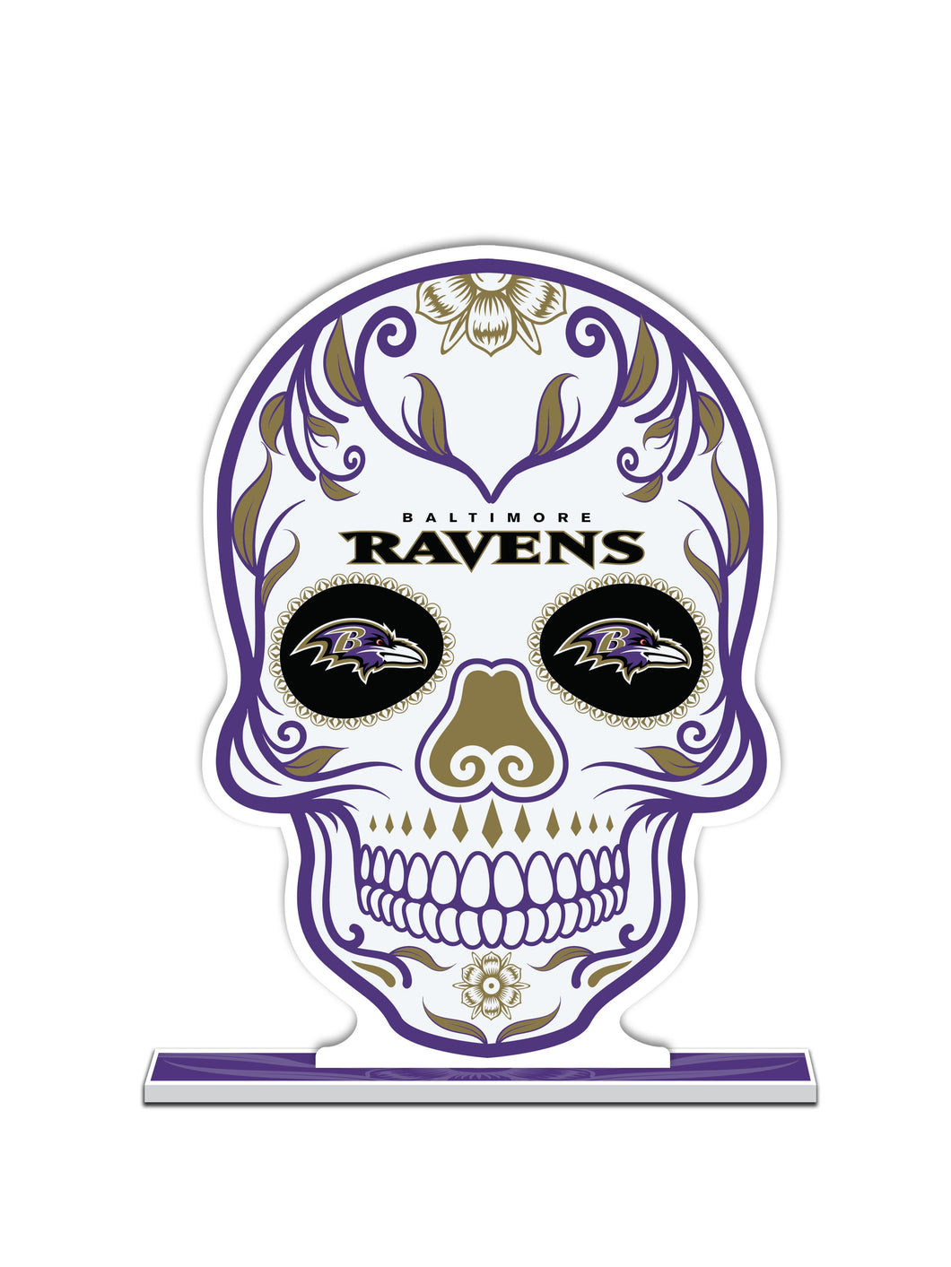 NFL Baltimore Ravens Día De Los Muertos Skull Standee - MOQ 12