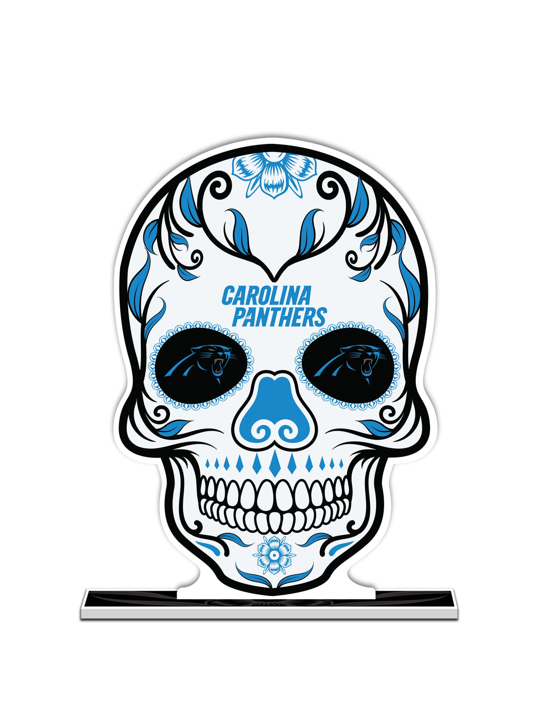 NFL Carolina Panthers Día De Los Muertos Skull Standee - MOQ 12