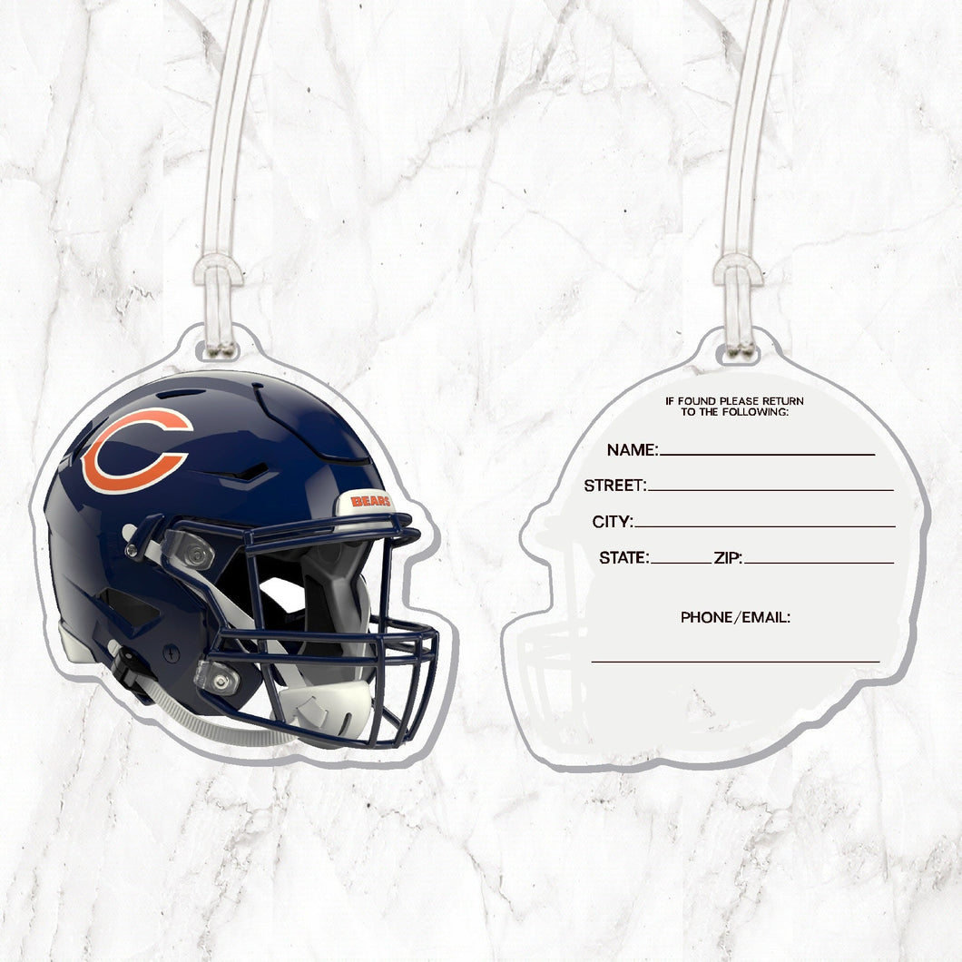 NFL Chicago Bears Acrylic Helmet Luggage Tag - MOQ 12