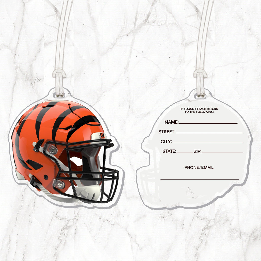 NFL Cincinnati Bengals Acrylic Helmet Luggage Tag - MOQ 12