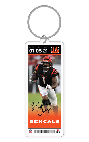 NFL Cincinnati Bengals Ja'Marr Chase Acrylic Player Keychain - MOQ 24