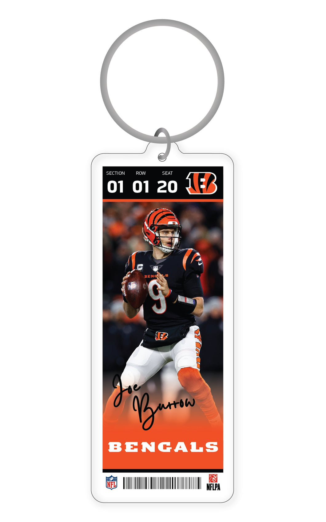 NFL Cincinnati Bengals Joe Burrow Acrylic Player Keychain - MOQ 24