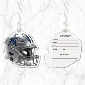NFL Dallas Cowboys Acrylic Helmet Luggage Tag - MOQ 12