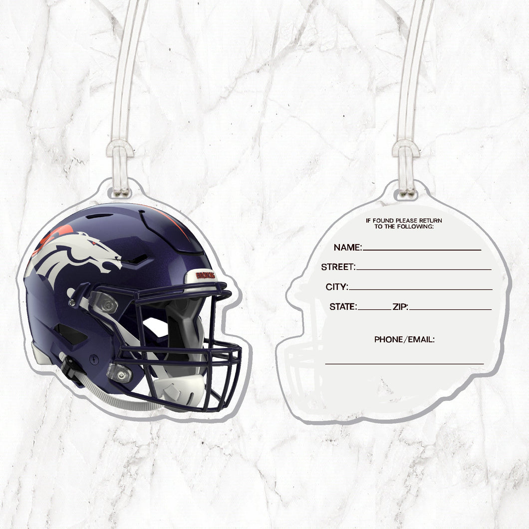 NFL Denver Broncos Acrylic Helmet Luggage Tag - MOQ 12