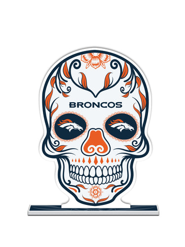 NFL Denver Broncos Día De Los Muertos Skull Standee - MOQ 12
