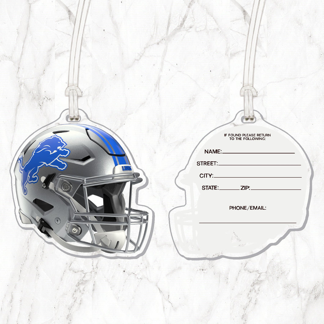 NFL Detroit Lions Acrylic Helmet Luggage Tag - MOQ 12