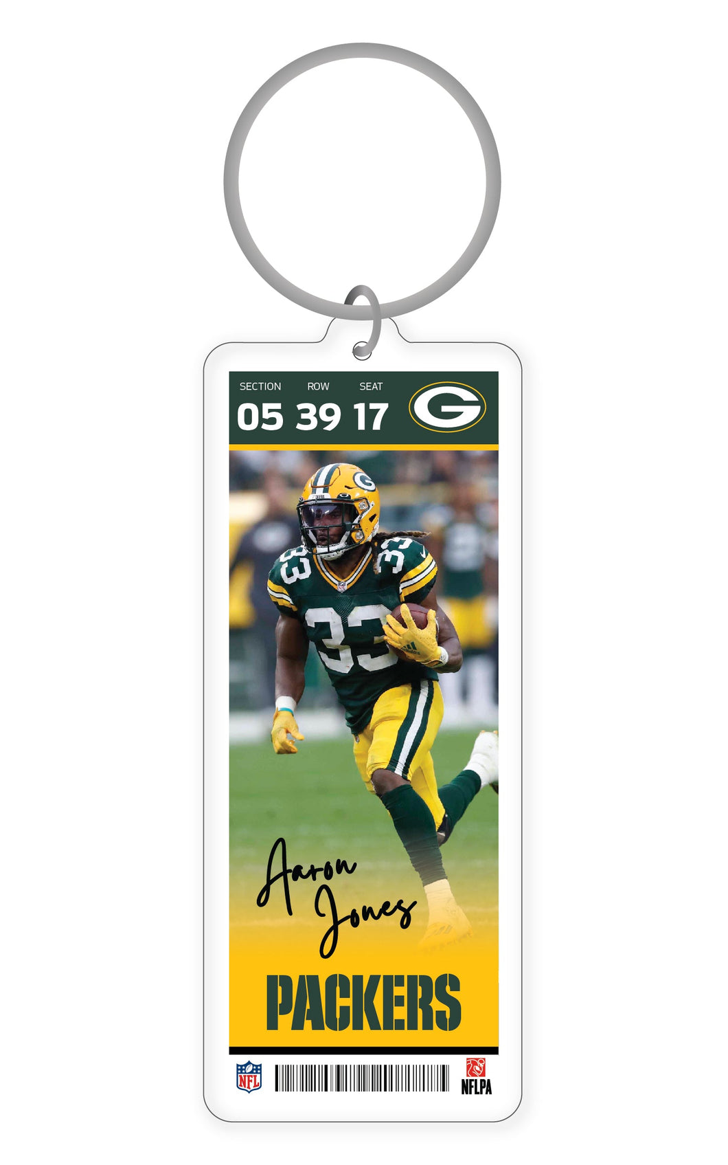 NFL Green Bay Packers Aaron Jones Acrylic Player Keychain - MOQ 24