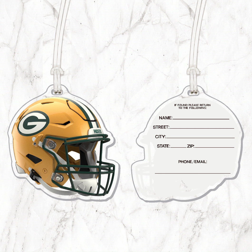 NFL Green Bay Packers Acrylic Helmet Luggage Tag - MOQ 12
