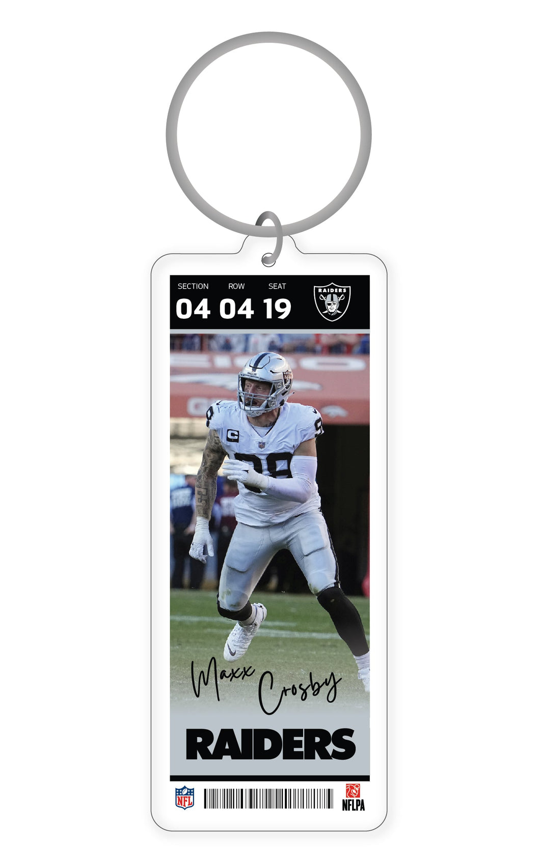 NFL Las Vegas Raiders Maxx Crosby Acrylic Player Keychain - MOQ 24
