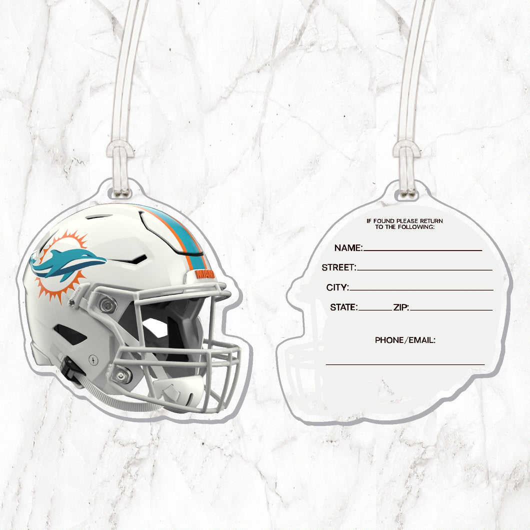 NFL Miami Dolphins Acrylic Helmet Luggage Tag - MOQ 12