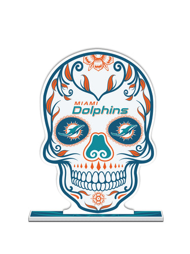 NFL Miami Dolphins Día De Los Muertos Skull Standee - MOQ 12