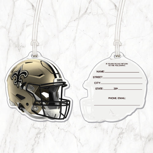 NFL New Orleans Saints Acrylic Helmet Luggage Tag - MOQ 12
