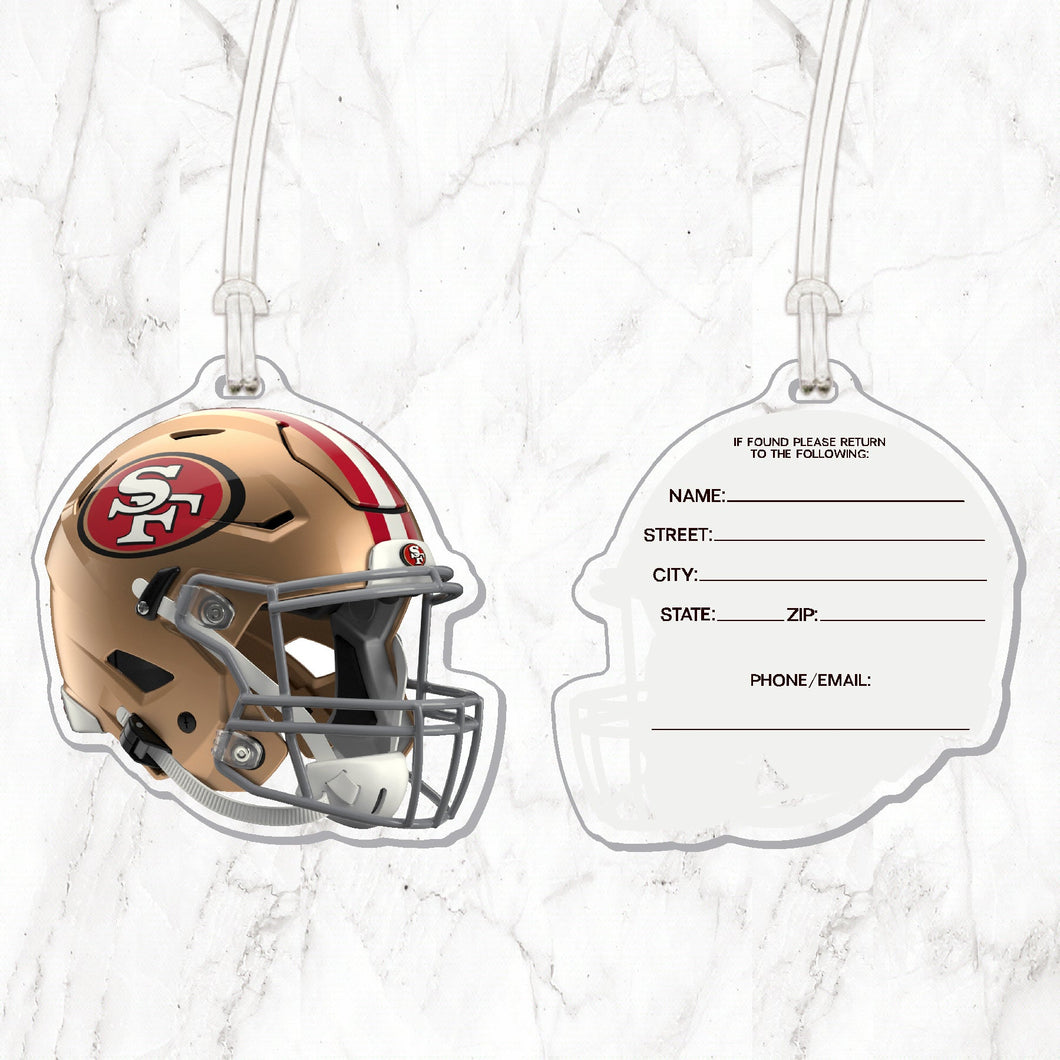NFL San Francisco 49ers Acrylic Helmet Luggage Tag - MOQ 12
