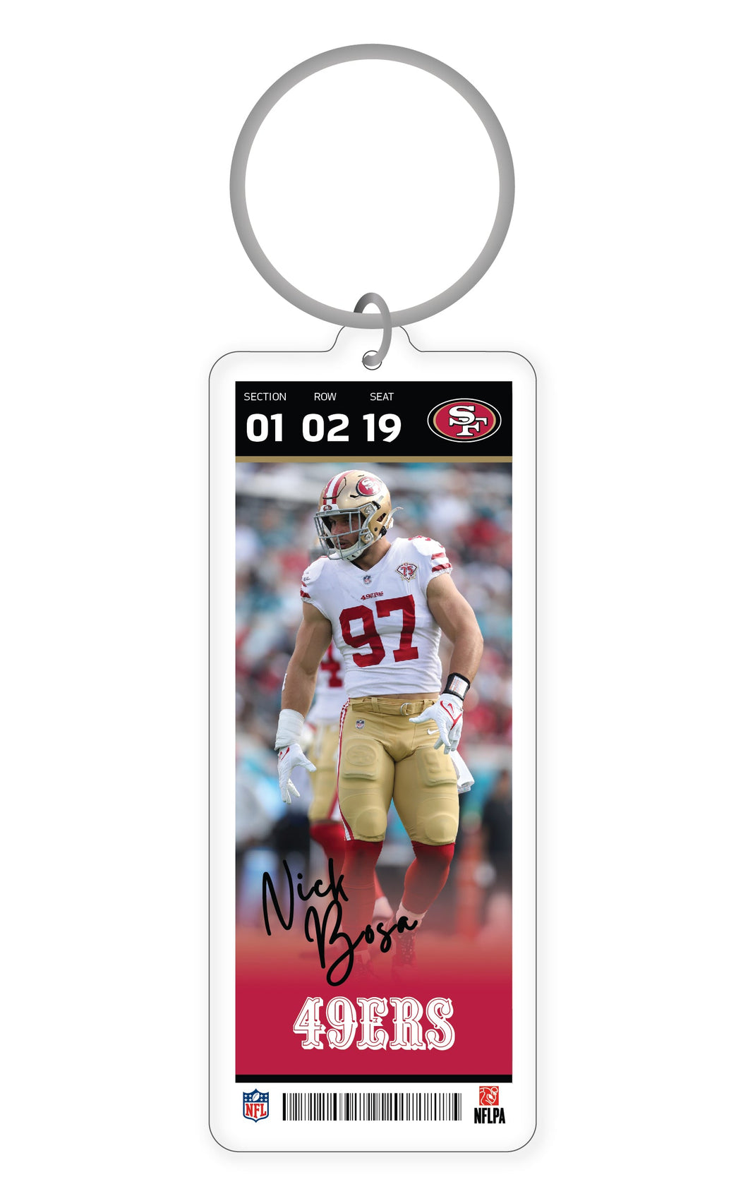 NFL San Francisco 49ers Nick Bosa Acrylic Player Keychain - MOQ 24