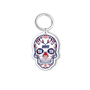 NFL New York Giants Acrylic Día De Los Muertos Skull Keychain - MOQ 24