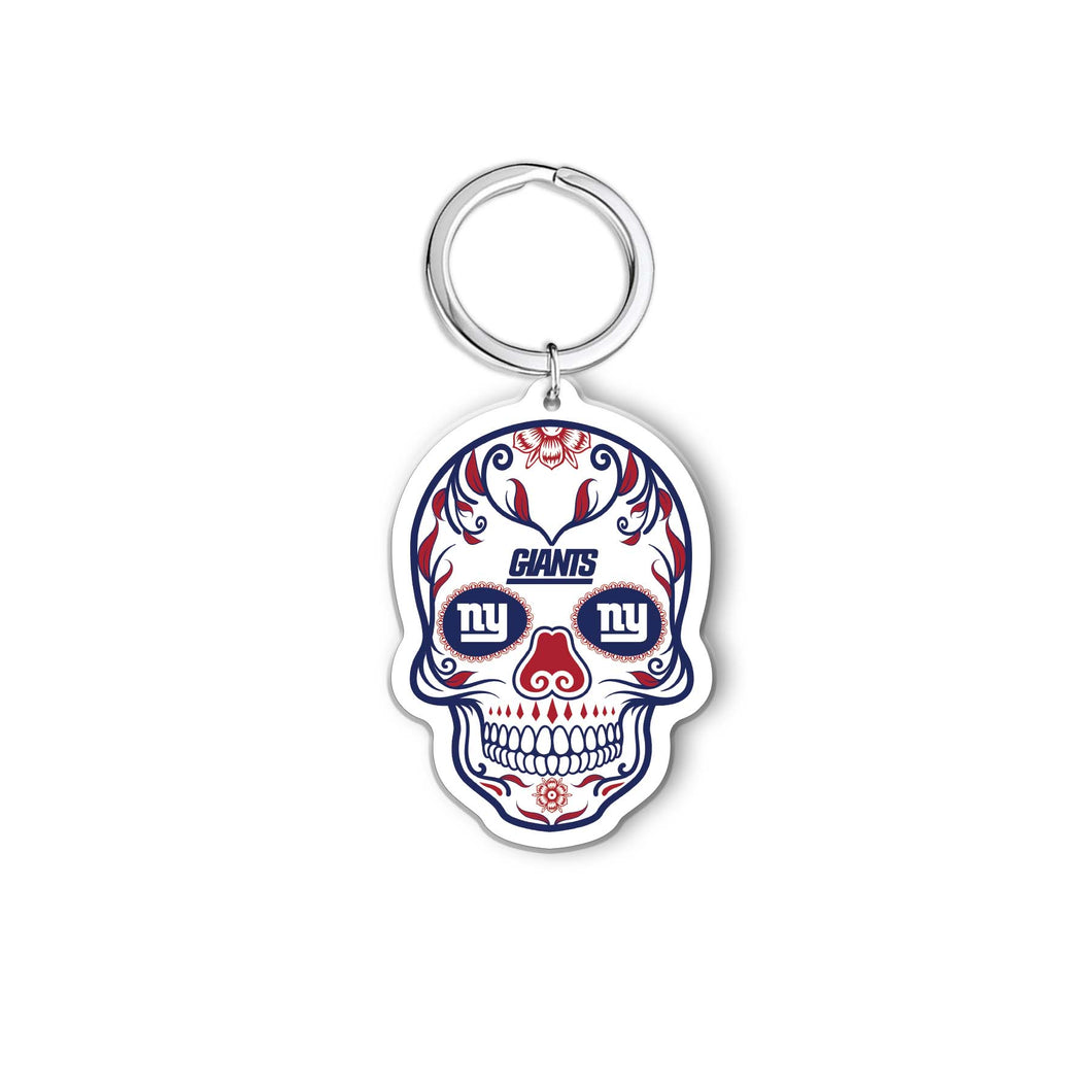 NFL New York Giants Acrylic Día De Los Muertos Skull Keychain - MOQ 24