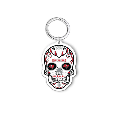 NFL Tampa Bay Buccaneers Acrylic Día De Los Muertos Skull Keychain - MOQ 24
